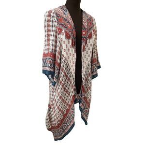 Boho Duster‎ Jacket, Gauzy, Fall Colors, Ladies Med
